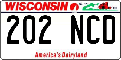 WI license plate 202NCD