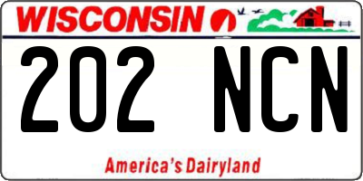 WI license plate 202NCN