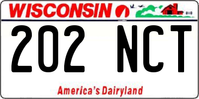 WI license plate 202NCT