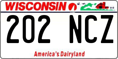 WI license plate 202NCZ