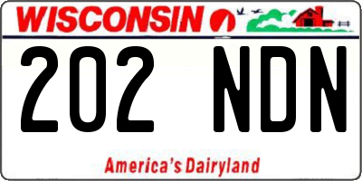 WI license plate 202NDN