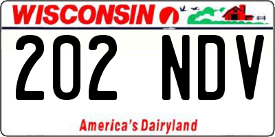 WI license plate 202NDV