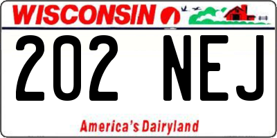 WI license plate 202NEJ