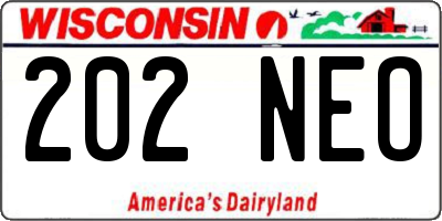WI license plate 202NEO