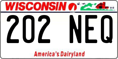 WI license plate 202NEQ