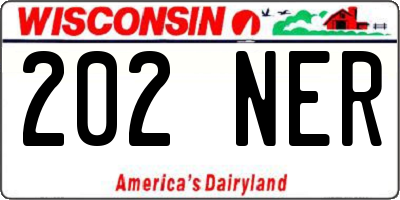 WI license plate 202NER