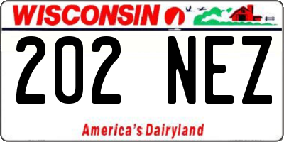 WI license plate 202NEZ