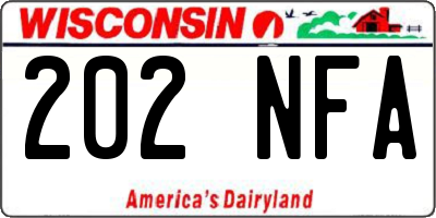 WI license plate 202NFA