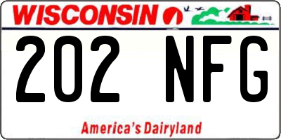 WI license plate 202NFG