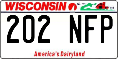 WI license plate 202NFP