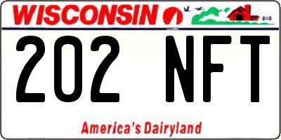 WI license plate 202NFT
