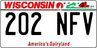WI license plate 202NFV
