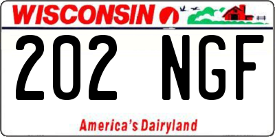 WI license plate 202NGF