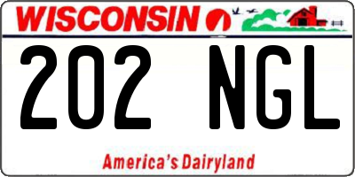 WI license plate 202NGL