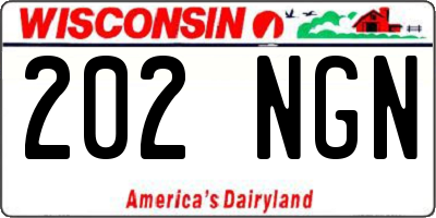 WI license plate 202NGN