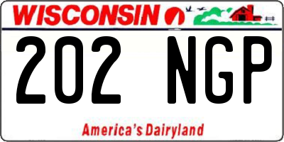 WI license plate 202NGP