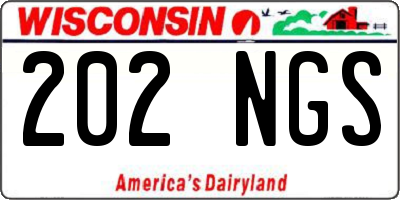 WI license plate 202NGS