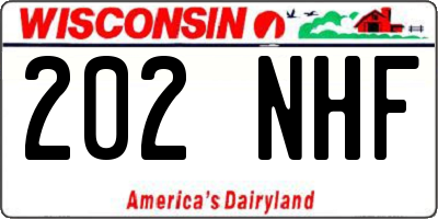 WI license plate 202NHF