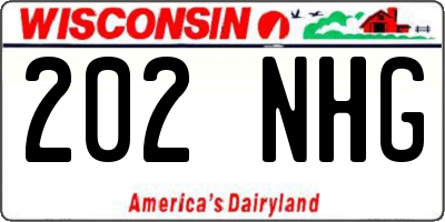 WI license plate 202NHG