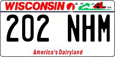 WI license plate 202NHM