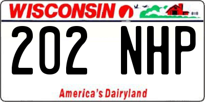 WI license plate 202NHP