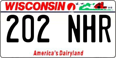 WI license plate 202NHR