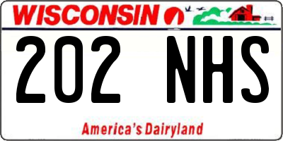 WI license plate 202NHS