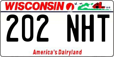 WI license plate 202NHT