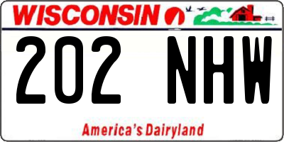 WI license plate 202NHW