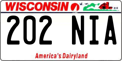 WI license plate 202NIA