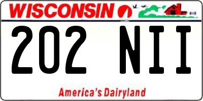 WI license plate 202NII