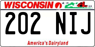 WI license plate 202NIJ