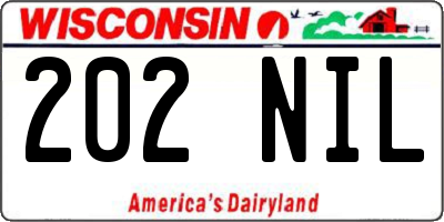 WI license plate 202NIL