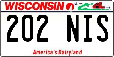 WI license plate 202NIS