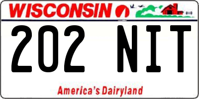 WI license plate 202NIT