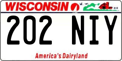 WI license plate 202NIY