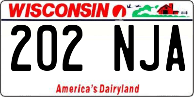 WI license plate 202NJA