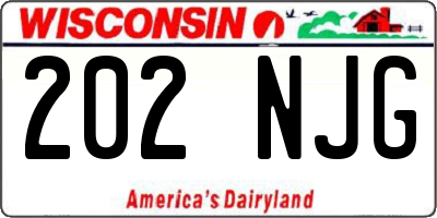 WI license plate 202NJG