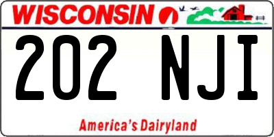 WI license plate 202NJI