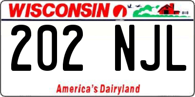WI license plate 202NJL