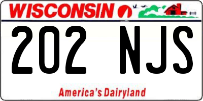 WI license plate 202NJS