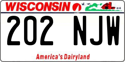 WI license plate 202NJW
