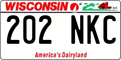 WI license plate 202NKC