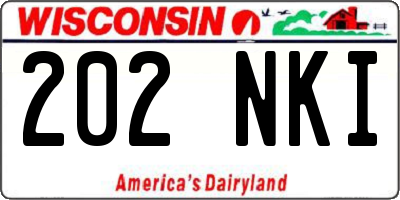 WI license plate 202NKI