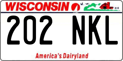 WI license plate 202NKL