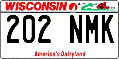 WI license plate 202NMK