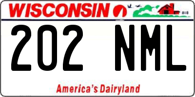WI license plate 202NML