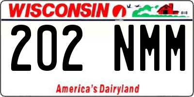 WI license plate 202NMM