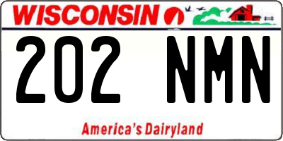 WI license plate 202NMN
