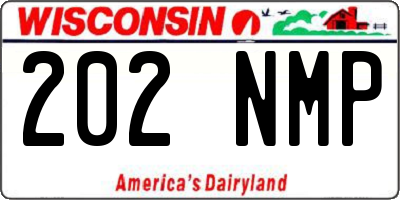 WI license plate 202NMP